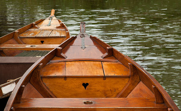 Traditional wooden boats on the river.